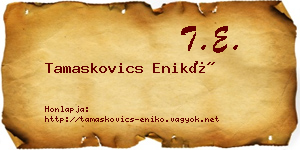 Tamaskovics Enikő névjegykártya
