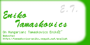 eniko tamaskovics business card